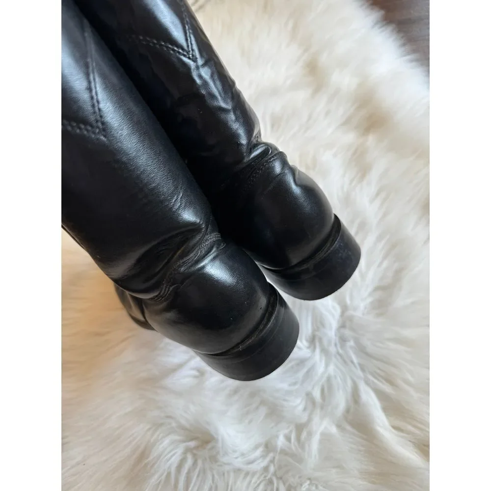 Justin cowboy boots,‎ juniors size 4.5 black smooth leather
